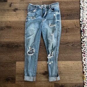 Daze denim, destroyed cuff jeans